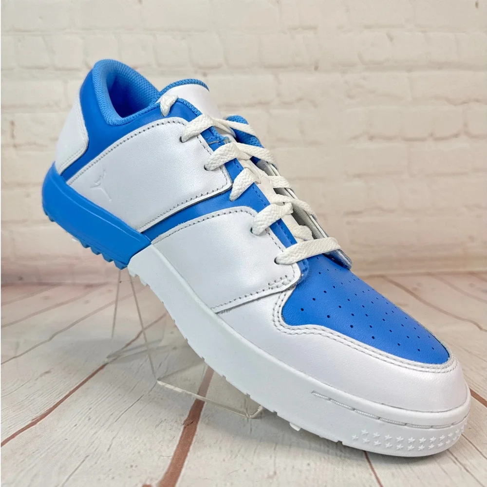 Nike Jordan NU Retro 1 Low White University Blue Golf Shoes Mens 10.5 FZ4153-101 - Picture 2 of 10